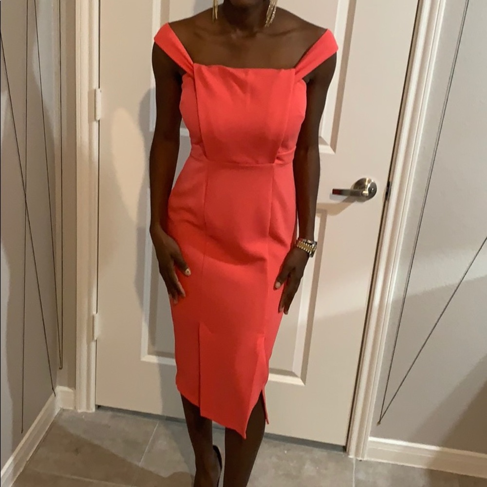 Asos pink midi dress